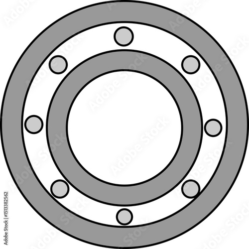 Precision Engineering: Close-up illustration of a ball bearing highlighting the intricacies of mechanics, a testament to industrial design.