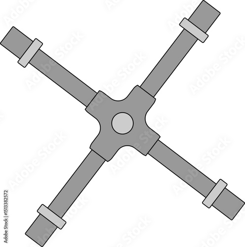 Lug Wrench Icon: A simplistic vector illustration of a lug wrench, rendered in flat design with clear lines and shapes.