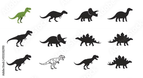 Dinosaur silhouette shapes