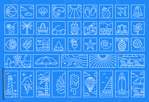 Summer icons set