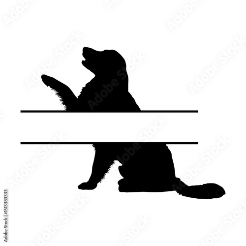 Golden retriever dog monogram svg cut file. Isolated vector illustration.