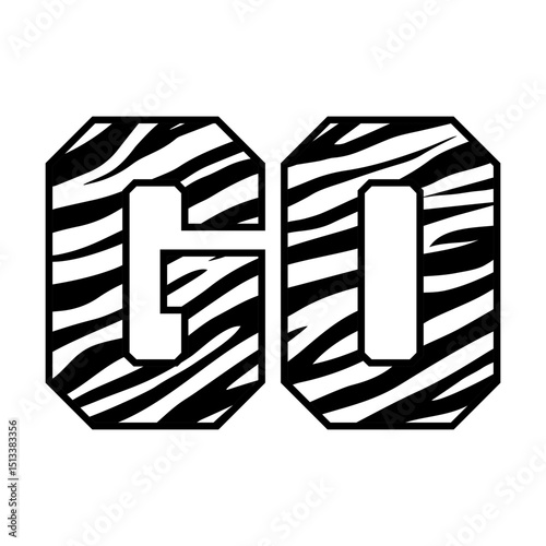 Zebra Go svg cut file. Isolated vector illustration.