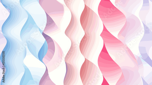 Abstract wavy geometric pattern in pastel blue and pink shades  