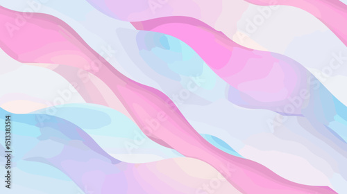 Abstract geometric seamless pattern with soft pastel waves  