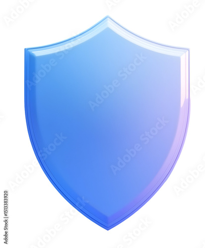 Free Download Blue glossy shield icon with smooth gradient and reflective surface, symbolizing protection - GFXLoad