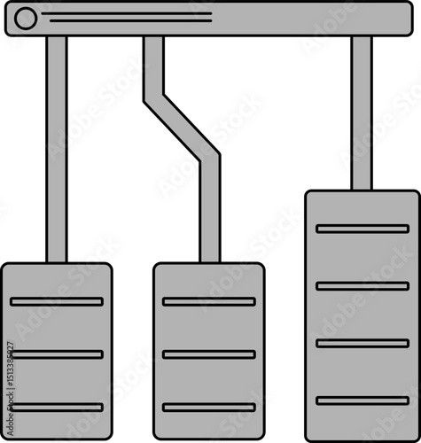 Car Pedal Illustration: A clean, simplified illustration of a car's essential foot pedals, emphasizing the concepts of speed control and vehicle operation.