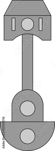Piston Rod: A detailed illustration of a piston rod, a core component in various engines and mechanical systems, representing the power of engineering and technical design.