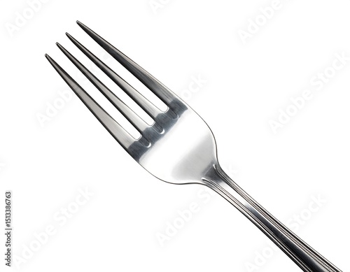 Stainless steel fork close-up