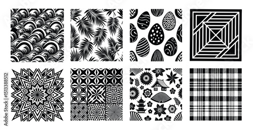 Seamless vintage leopard print vector ornament textile tile design collection