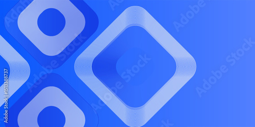 Modern abstract blue background. Vibrant gradient square shapes. Minimalist geometric design. Simple art nice