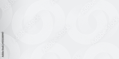 Abstract white glowing geometric lines on gray background. Modern shiny blue circle lines pattern art modern simple nice