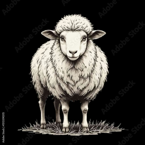 vector illustration of sheep