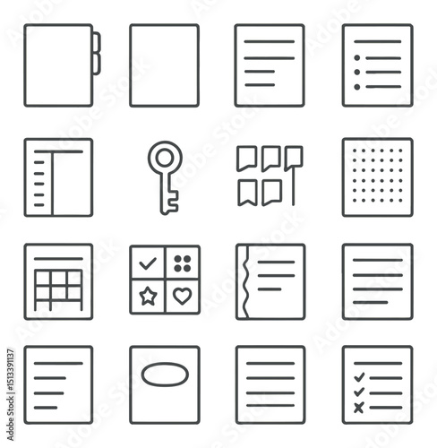 Business productivity linear icon collection. corporate efficiency and workflow set