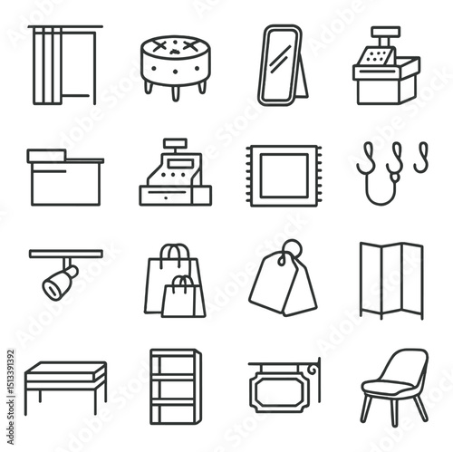 Home decor silhouette icon collection: interior design, furniture, and decor symbols