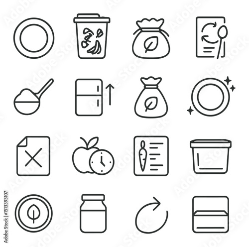 Recycling and sustainability flat icon collection. eco-friendly and green design set