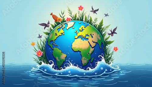 save the earth logo design