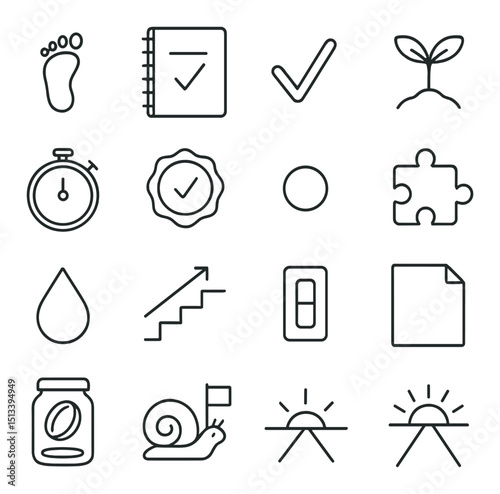 Business and productivity icon collection in linear style. workflow and management set
