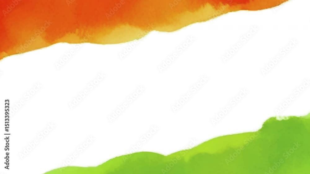 indian, flag, abstract, orange, saffron, green, watercolor, tricolour, background, freedom, independence day, republic day, motion, advertise, animation, gradient, video, 15, august, 26, january, 