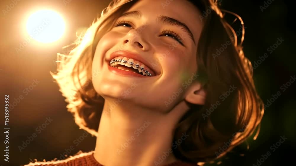 custom made wallpaper toronto digitalWoman with braces smiling