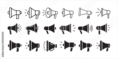Bold Line Megaphone Icon - Strong Loudspeaker Symbol