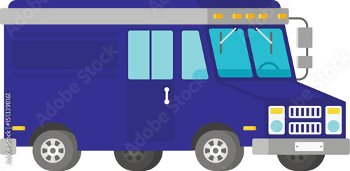 Vector freight mini van in flat style