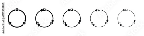 Adaptation icon Outline and flat style designs