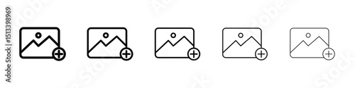 Free Download Add image icon Outline and flat style designs - GFXLoad