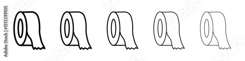 Adhesive tape icon Outline and flat style designs