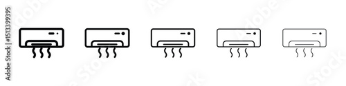 Air conditioner icon Outline and flat style designs