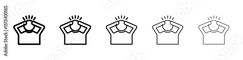 Anxiety icon Outline and flat style designs