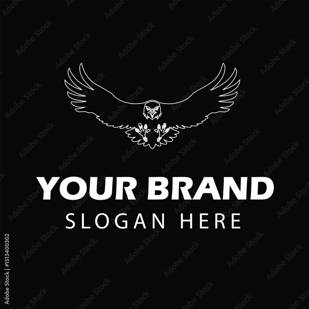 Obraz premium Minimalist White Dove Logo – Bold Branding with High Contrast Design 