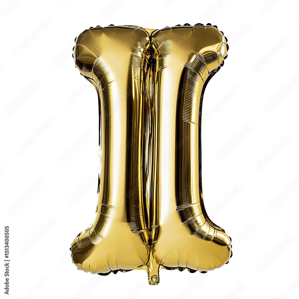Fototapeta premium A gleaming gold balloon in the shape of the letter