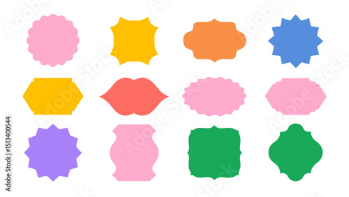 Colorful Abstract Label Shapes Collection