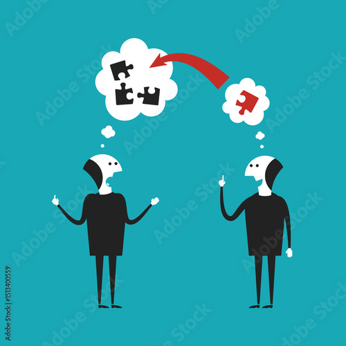 Constructive dialog vector concept in flat cartoon style