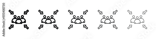 Assembly point icon Outline and flat style designs