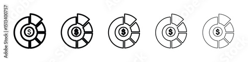 Asset allocation icon Outline and flat style designs