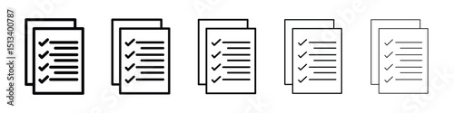 Assignment icon Outline and flat style designs