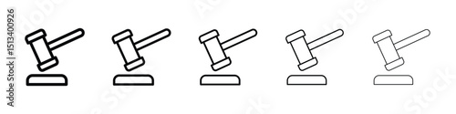 Auction icon Outline and flat style designs