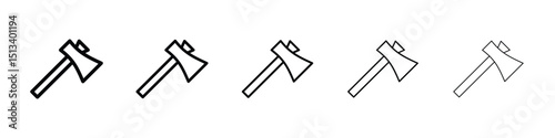 Axe icon Outline and flat style designs