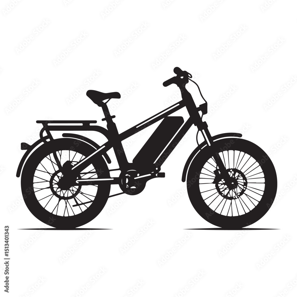Fototapeta premium Electric Bike on white background isolated vector art