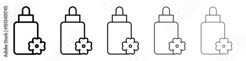 Bach flowers icon Outline and flat style designs