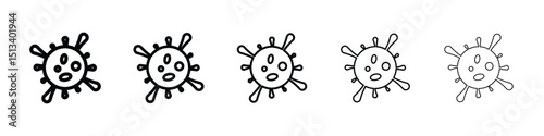 Bacteria icon Outline and flat style designs