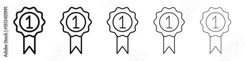 Badge icon Outline and flat style designs