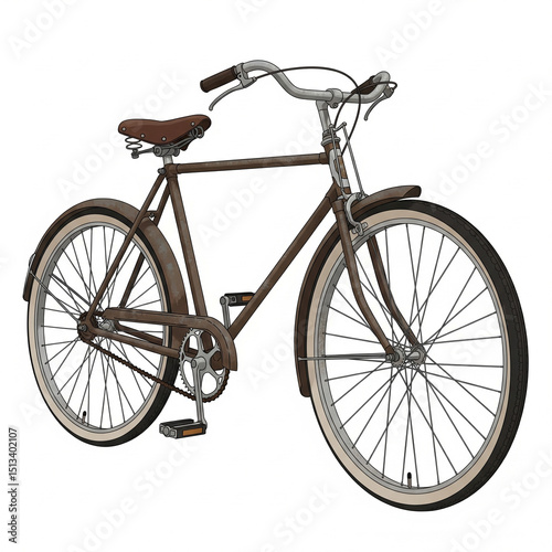 vintage bicycle isolated on white