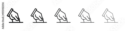 Ballot icon Outline and flat style designs