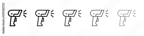 Barcode scanner icon Outline and flat style designs