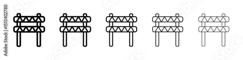 Barrier icon Outline and flat style designs