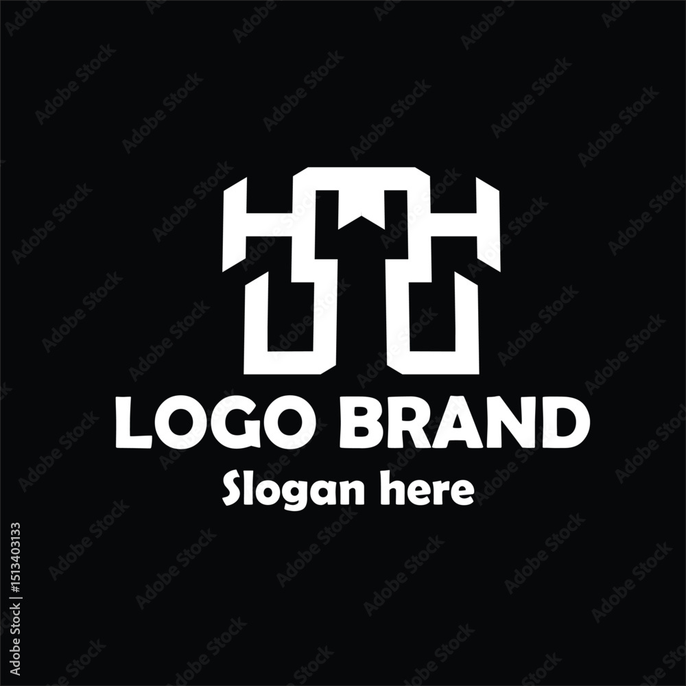 Obraz premium High-Quality Architectural Logo – Minimalist White-on-Black Geometric Design