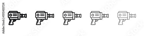 Blaster icon Outline and flat style designs