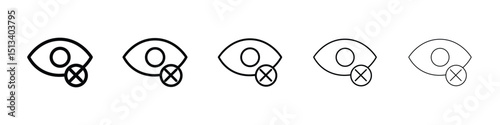 Blindness icon Outline and flat style designs